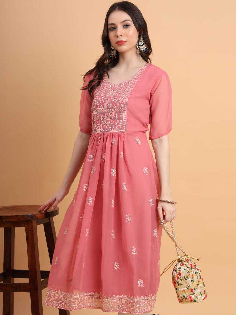 YNF GEORGETTE RVL BRAHMASTRA8 KURTIS WHOLESALE CASUAL LONG KURTIS MANUFACTURER     